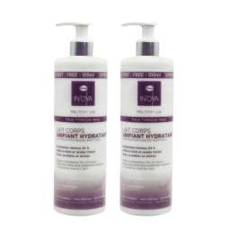 Pack Duo Lait Corps IN’OYA : hydratation et unification intense pour les peaux noires, mates et métissées.