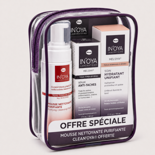 trousse anti taches, mousse, serum anti taches, peau sèche