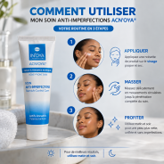 Comment utiliser Mon Soin Anti-Imperfections ACN'OYA® - routine anti-imperfections en 3 étapes