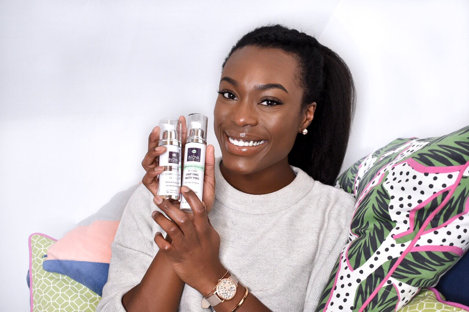 Thecocodollzz IN'OYA acne and dark spot treatment on dark skin