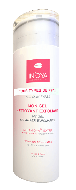 gel nettoyant exfoliant peau noire